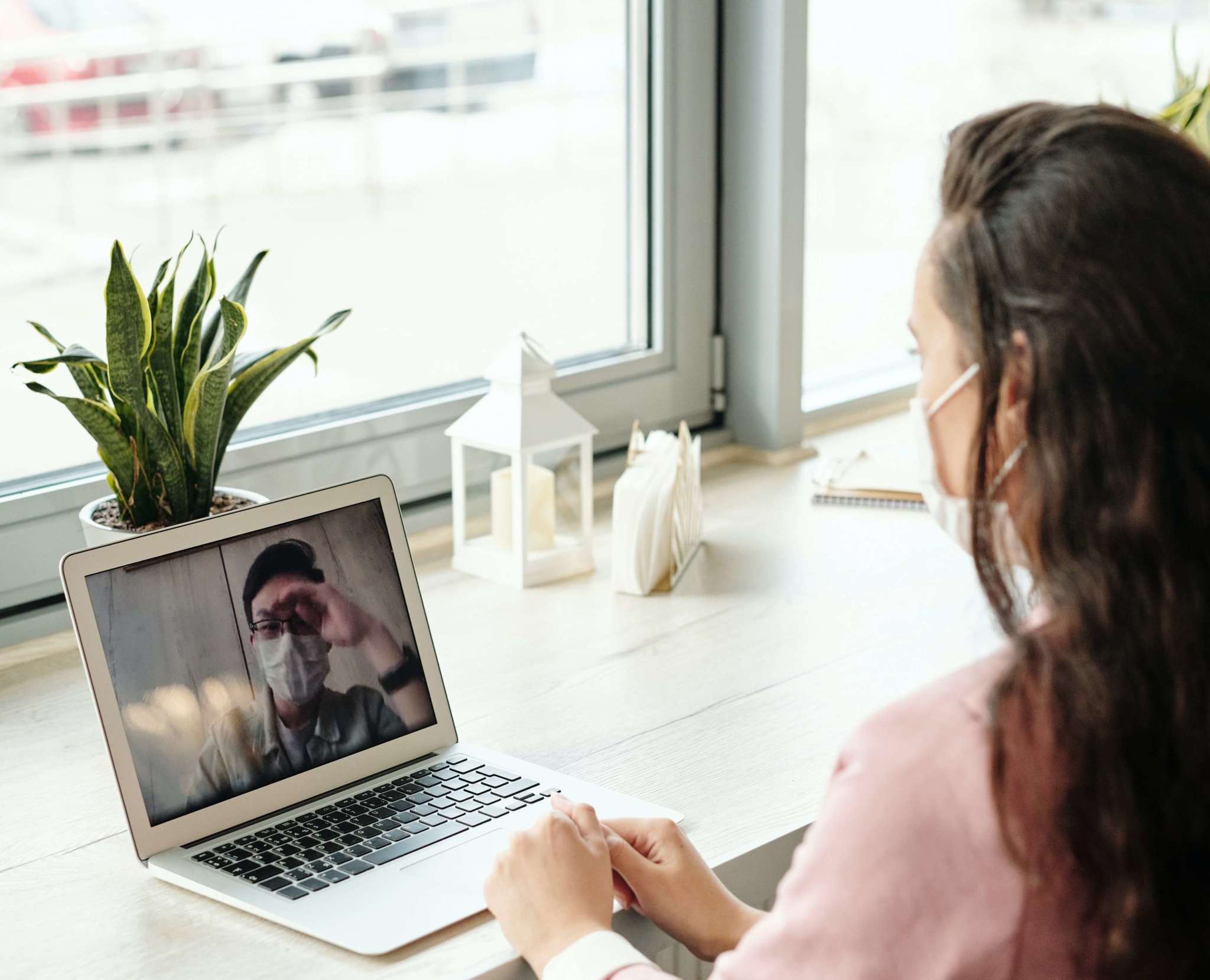 Woman Using Her Laptop On Video Call