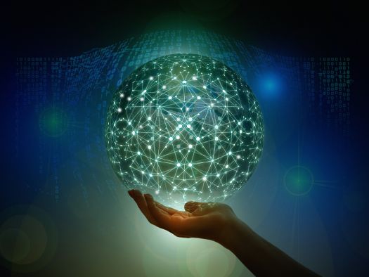 hand holding network ball