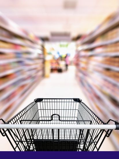 shopping trolley in aisle