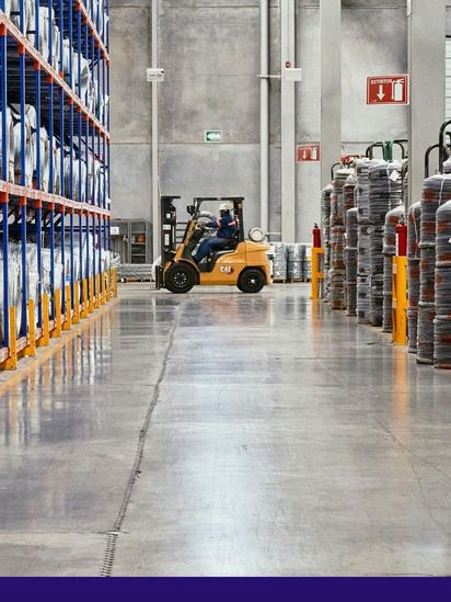forklift in warehouse
